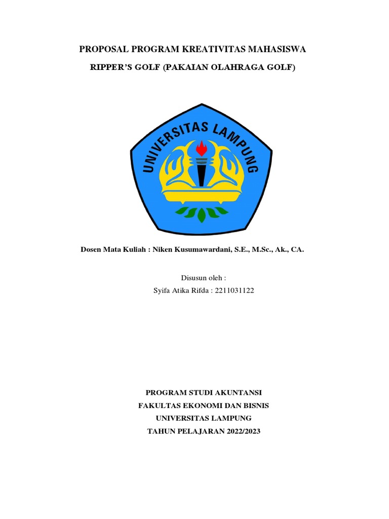Proposal PKM Kewirausahaan Ripper's Golf | PDF | Bisnis