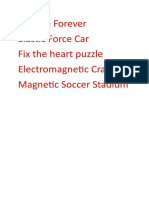 Science Forever Elastic Force Car Fix The Heart Puzzle Electromagnetic Crane Magnetic Soccer Stadium