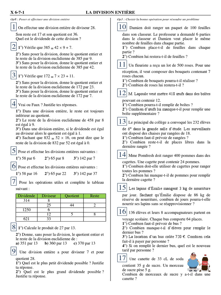 X 6 7 1 la division entiere pdf d duction logique math matiques