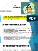 Introduction To Bioentrepreneurship