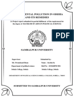 Environmental Pollution in Odisha and Its Remedies: Submitted To Sambalpur University