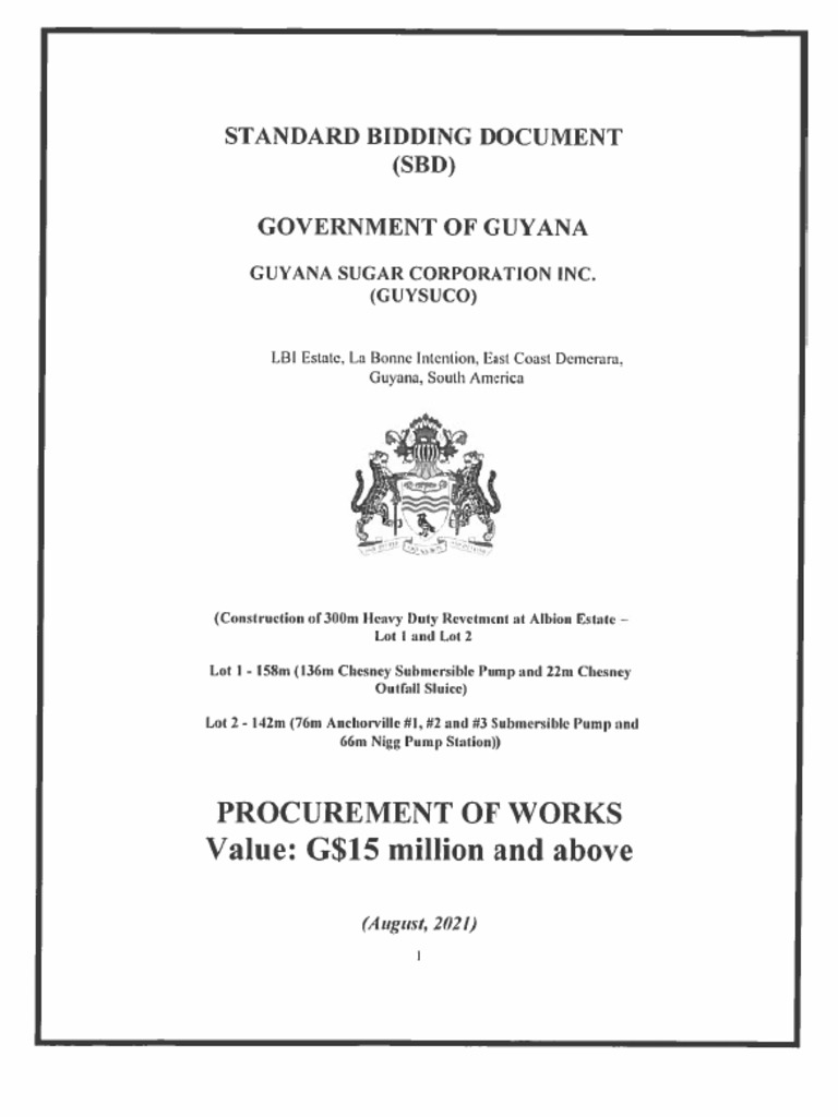 IFB Construction of 300m Heavy Duty Revetment at Albion Estate PDF