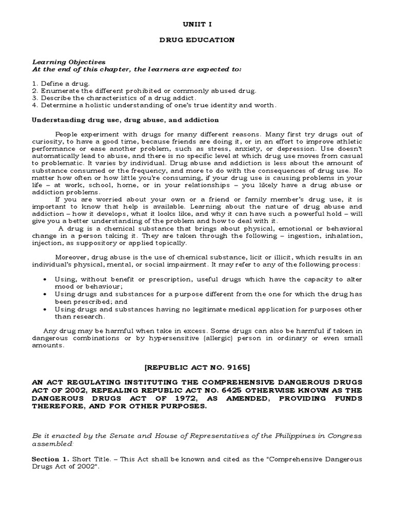 NSTP2 Drug Education | PDF | Substance Abuse | Asset Forfeiture