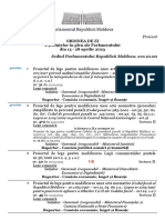 Proiectul Ordinei de Zi A Ședințelor Parlamentului Republicii Moldova Din 13 - 28 Aprilie 2023