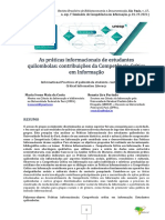 As Práticas Informacionais de Estudantes Quilombolas: Contribuições Da Competência Crítica em Informação