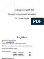 Software Engineering (CS 208) Course Introduction and Motivation Dr. Puneet Gupta