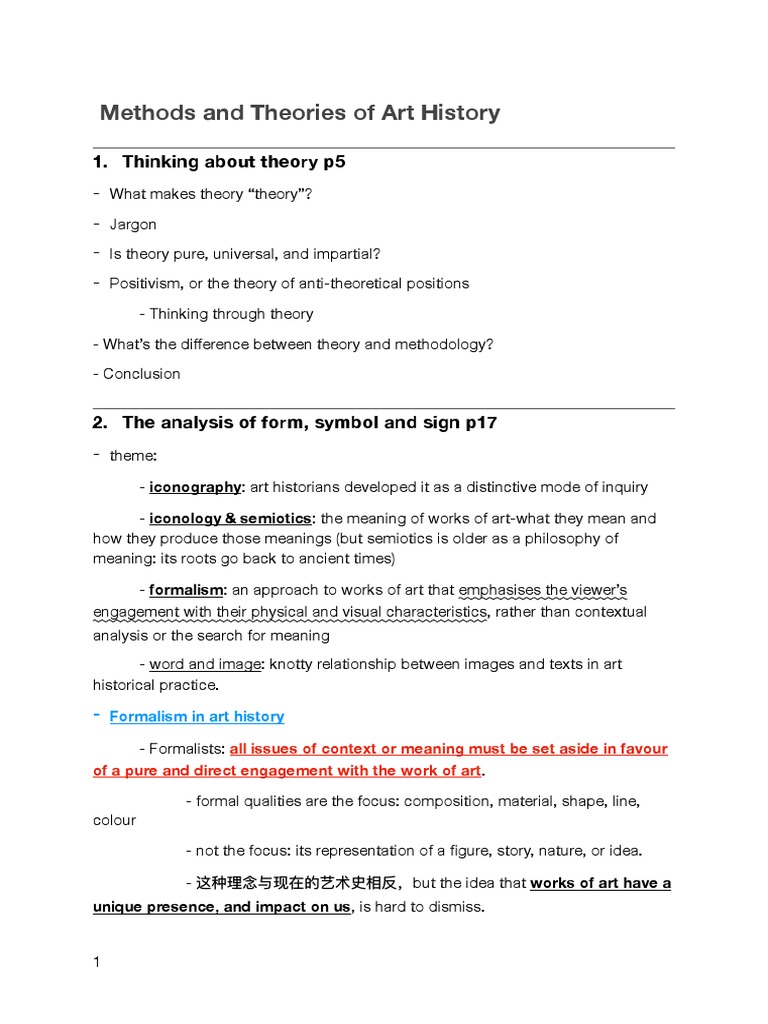 Methods and Theories of Art History: 1. Thinking About Theory p5 | PDF ...