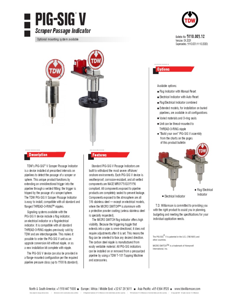 5110.003.12 PIG-SIG V PI-May2021 | PDF | Pipe (Fluid Conveyance ...