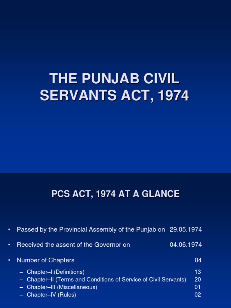 Punjab Civil Servant Act, 1974220409Final PDF Civil Service Pension