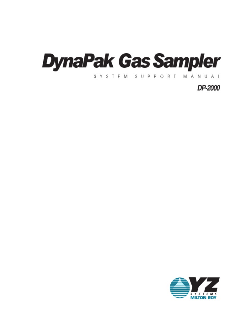 DynaPak 2000 Gas Sampler Manual | PDF | Valve | Pump