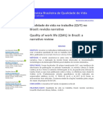 Qualidade de Vida No Trabalho (QVT) No Brasil: Revisão Narrativa Quality of Work Life (QWL) in Brazil: A Narrative Review