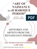 "Art of Renaissance and Baroque Period": Grade 9 - Arts Second Quarter