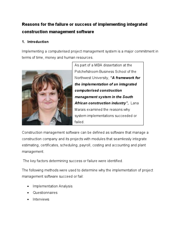 Reasons For The Failure or Success of Implementing Integrated ...