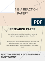 What Is A Reaction Paper?