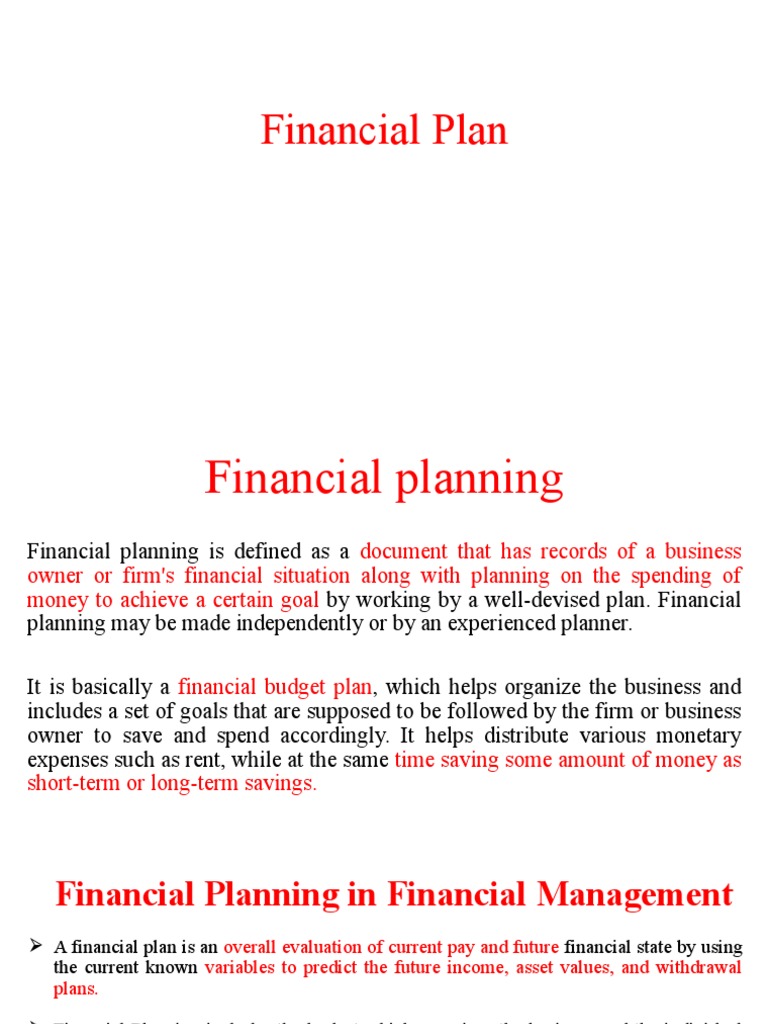 Financial Plan | PDF
