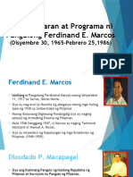 Mga Patakaran at Programa Ni Pangulong Ferdinand E. Marcos: (Disyembre 30, 1965-Pebrero 25,1986)