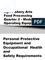 Agri-Fishery Arts Food Processing Quarter 2 - Module 1 Operating Equipment