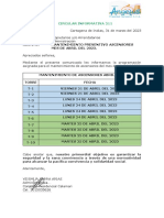 Circular Informativa 211 - Mantenimiento Preventivo Ascensores Mes de Abril Del 2023.