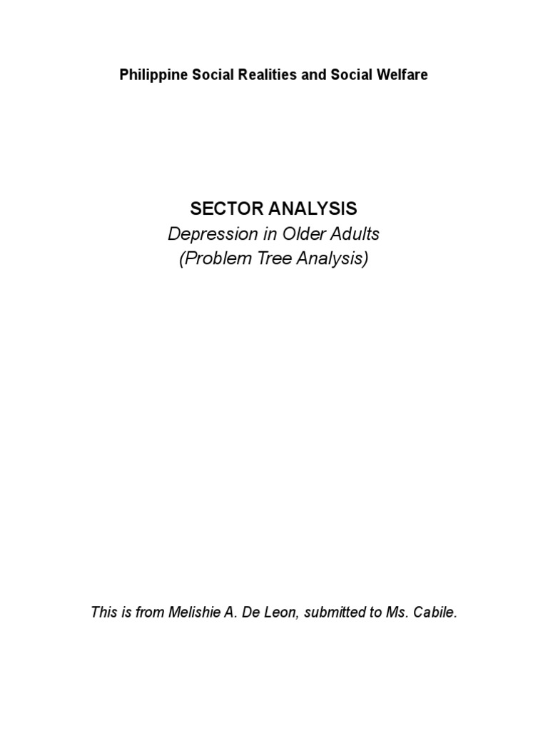 Depression in older adults problem tree analysis pdf major