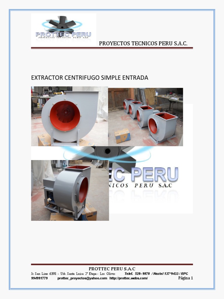 Extractor Centrífugo Simple Entrada | PDF