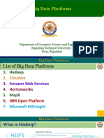 Big Data Platforms: Department of Computer Science and Engineering Rajasthan Technical University Kota, Rajasthan