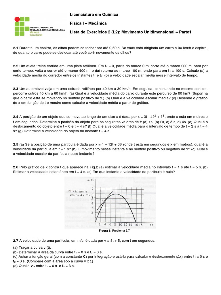 Cálculo de Velocidade e Deslocamento | PDF | Velocidade | Velocidade, image size:768x1024