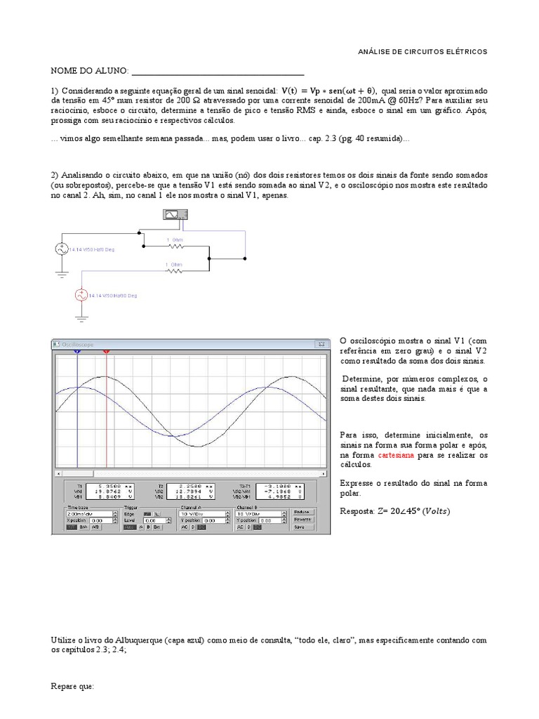 Exercicios 5 Analise de Circuitos Eletricos | PDF | Rede elétrica ...