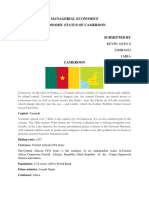Managerial Economics Economic Status of Cameroon: Kevin Anto S 22MBA052 I Mba