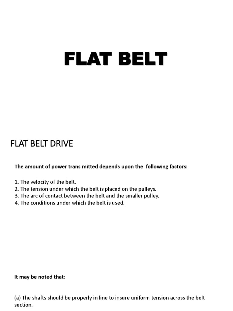 Flat Belts Pdf Belt Mechanical Mechanical Engineering