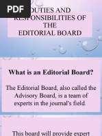 Duties and Responsibilities of THE Editorial Board