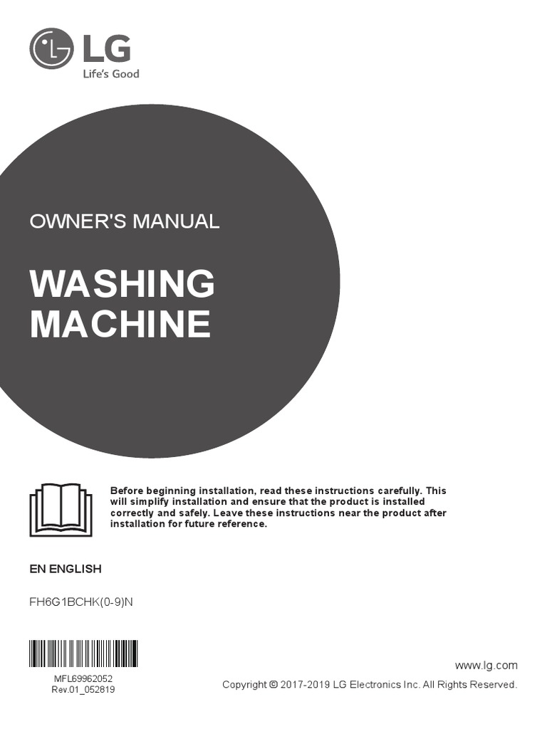 LG Washing Machine Manual PDF Ac Power Plugs And Sockets Washing