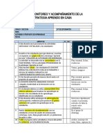 Ficha de Monitoreo Y Acompañamiento de La Estrategia Aprendo en Casa