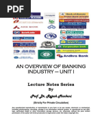 An Overview of Banking Industry - Unit I: Lecture Notes Series