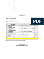 Cotizacion: Fecha: 25 de Agosto de 2020 Señores: Ypfb Logistica S.A. Proyecto: Mejoramiento Área de Ingreso