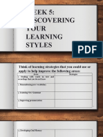 WEEK 5 Discovering Your Learning Styles 