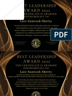 Best Leadership AWARD 2022: Late Santosh Shetty