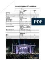 Rider Técnico Equipo de Audio Grupo La Kaña