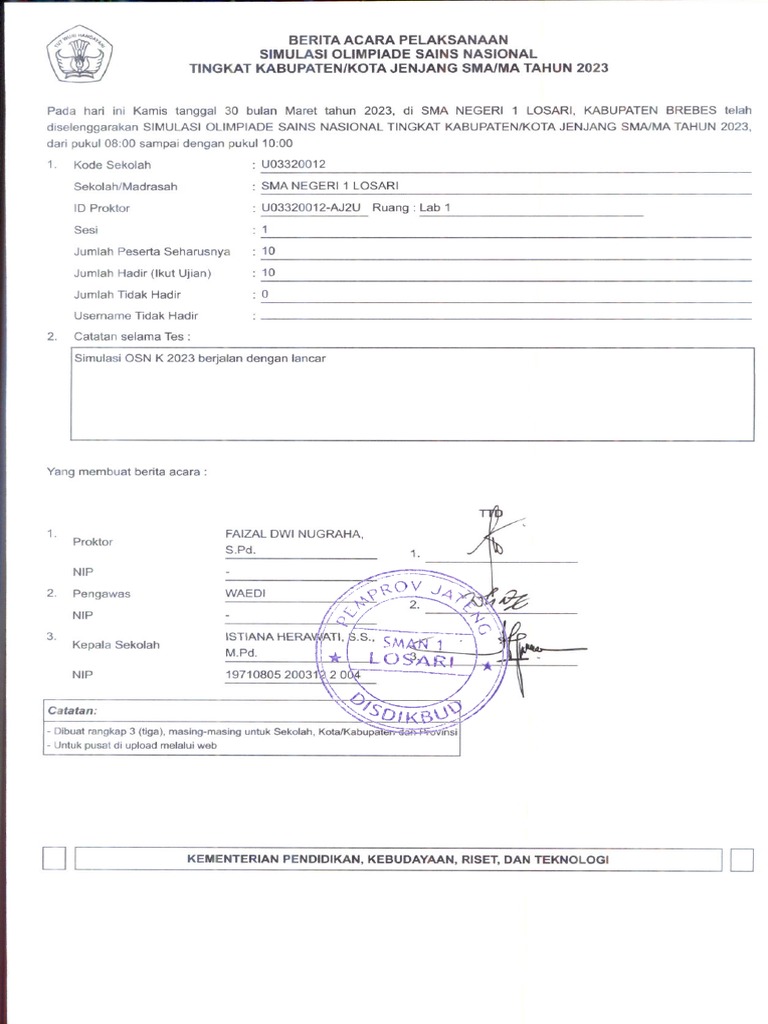 Berita acara simulasi osnk 2023 pdf