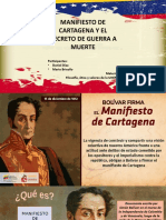 Manifiesto de Cartagena Y El Decreto de Guerra A Muerte