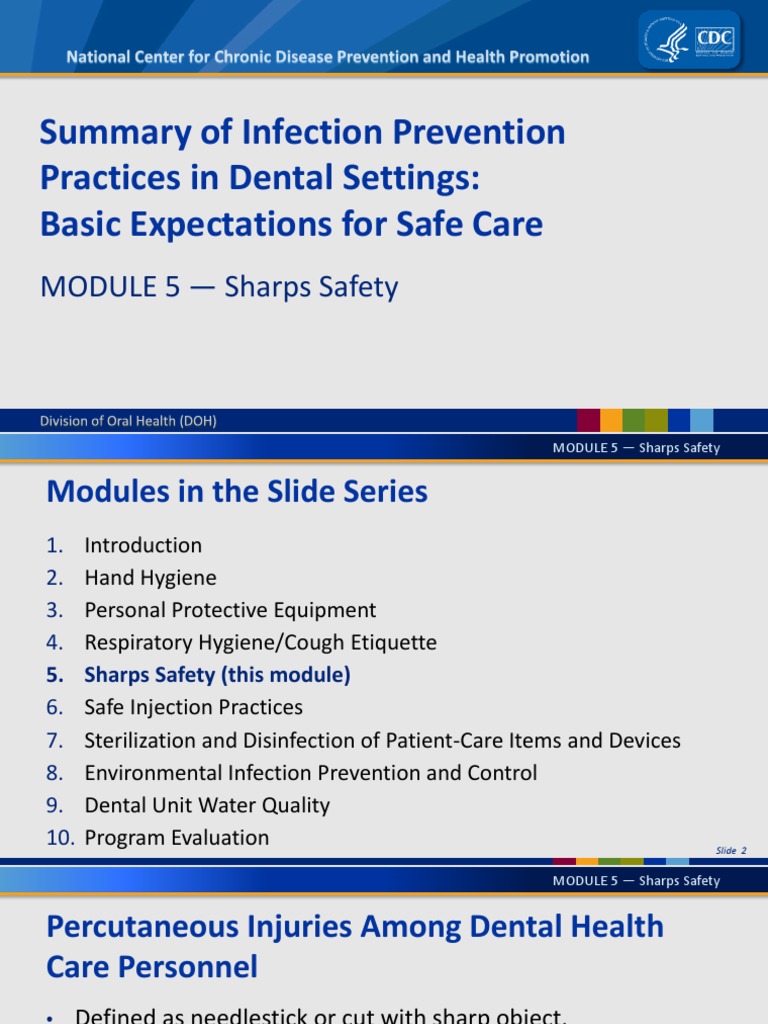 Summary of Infection Prevention Practices in Dental Settings Basic