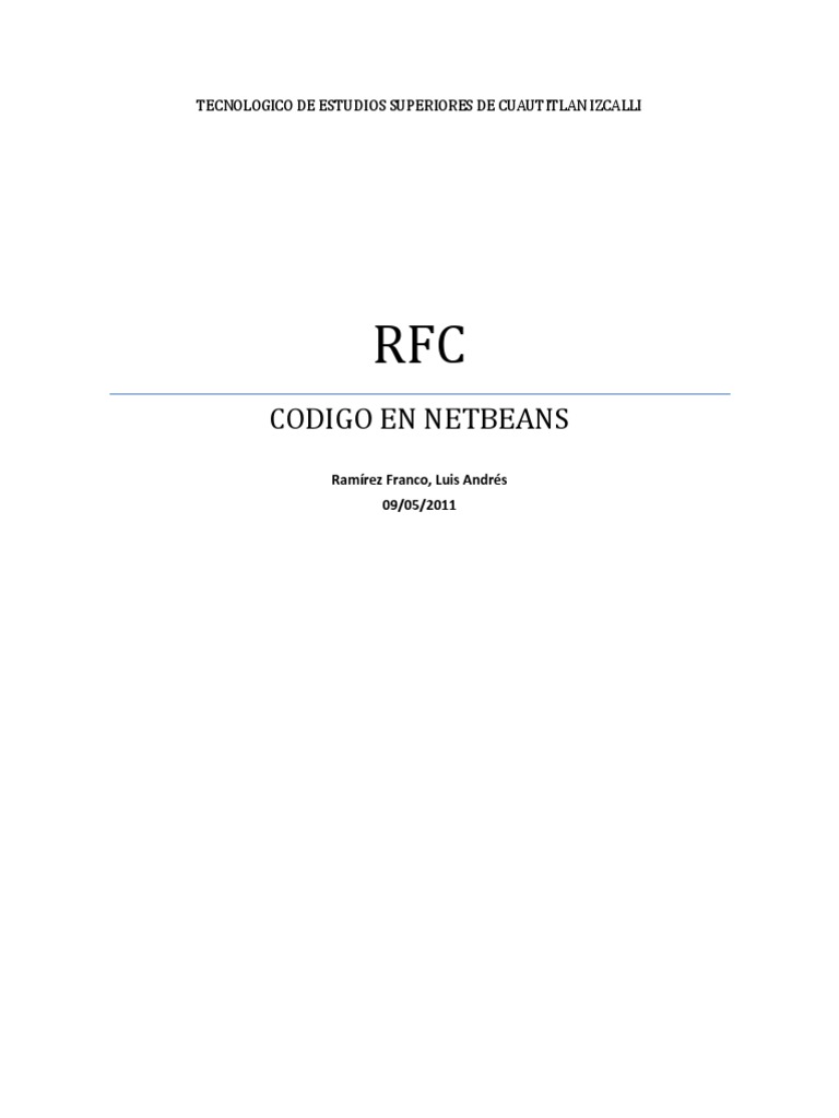 Generación de RFC en Java con NetBeans | PDF | Java (lenguaje de ...