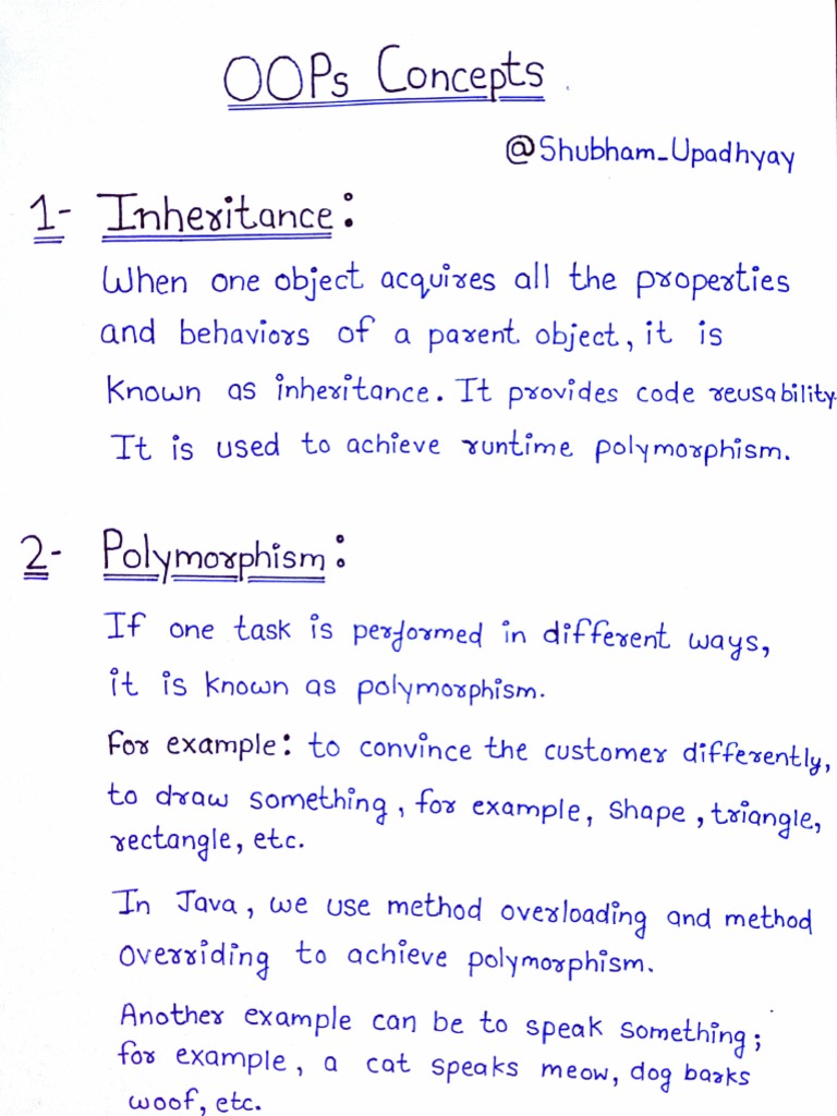 OOP Concepts Explained | PDF