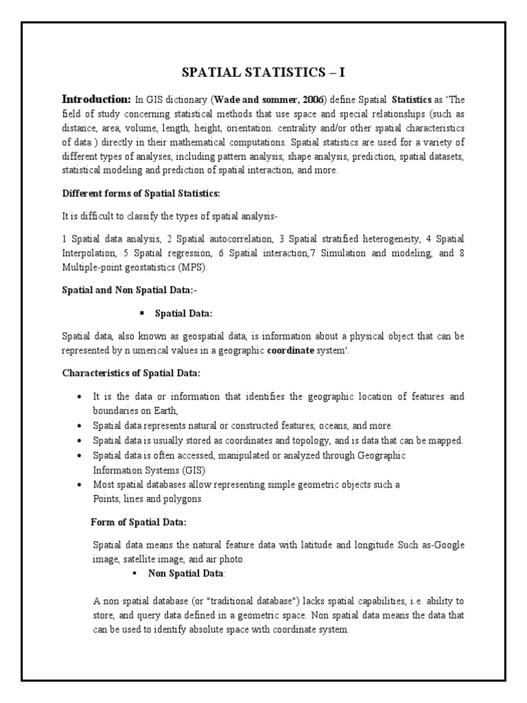 Spatial Statistics in GIS Guide | PDF | Spatial Analysis | Geographic ...