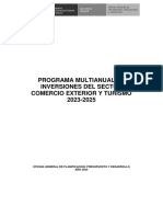 Programa Multianual de Inversiones Del Sector Comercio Exterior Y Turismo 2023-2025