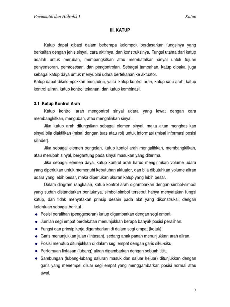 Jenis-Jenis Katup dalam Pneumatik dan Hidrolik | PDF | Teknologi & Rekayasa