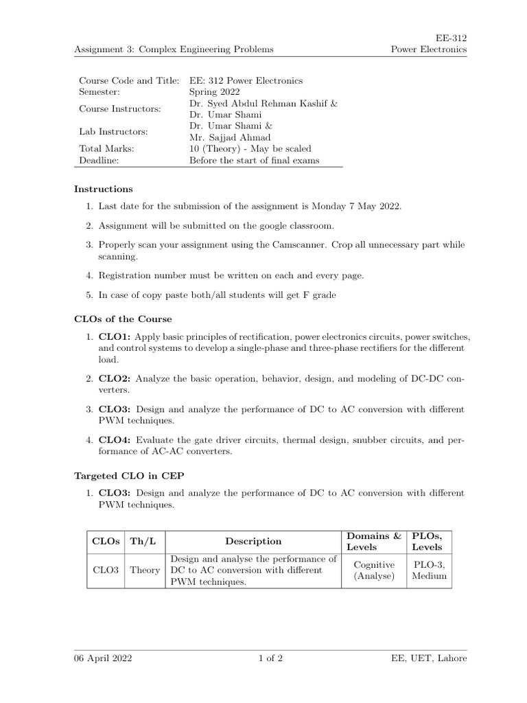 Pe Cep A3 Pdf Power Inverter Power Electronics