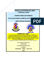 La protección penal de datos personales en Bolivia