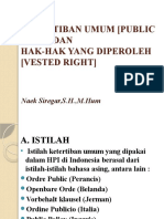 Ketertiban Umum (Public Orde) Dan Hak-Hak Yang Diperoleh (Vested Right)