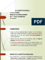 Derecho Constitucional I Primera Unidad Bases de La Institucionalidad Art. 1° de La Constitución