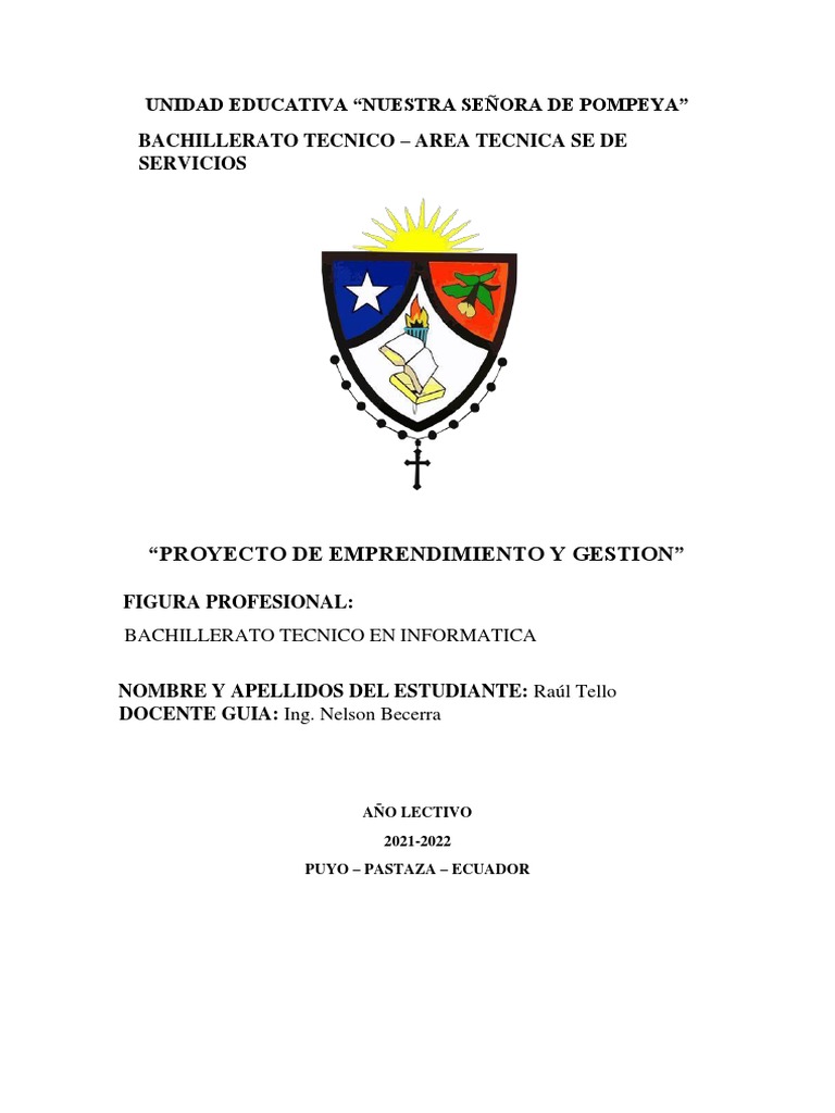 Proyecto de Emprendimiento y Gestion | PDF | Internet | Iniciativa ...